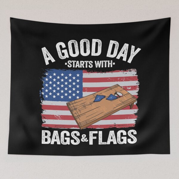 Item preview, A Good Day Starts With Bags & Flags American Flag Cornhole designed and sold by Stronzi.