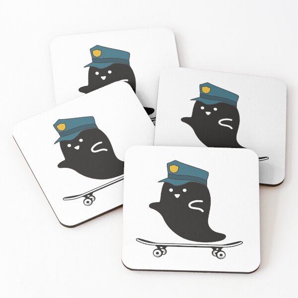 Item preview, Ghost Police Halloween Skateboarder designed and sold by MYNTLYF.