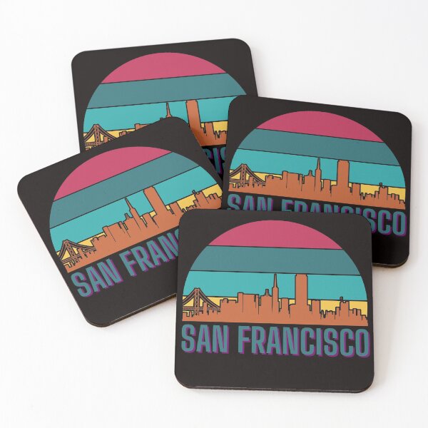 Item preview, San Francisco Skyline Retro Sunset Green Text designed and sold by barronangMedia.