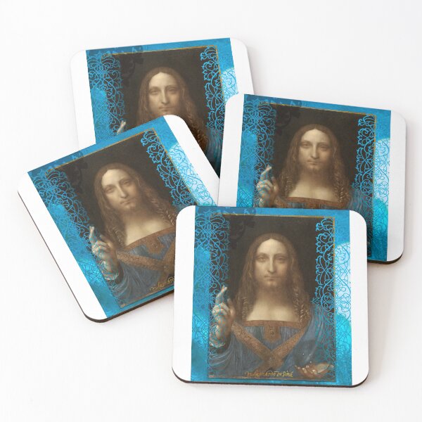 Item preview, Leonardo Da Vinci's Salvator Mundi (by ACCI) Metallic Blue designed and sold by VanyssaGraphics.