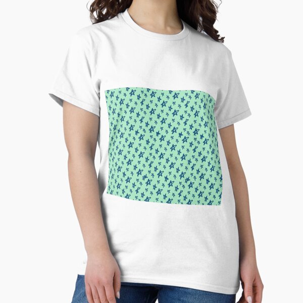Item preview, Cute Blue Stars Aqua-Green background Pattern designed and sold by Dream Big! by E. H..