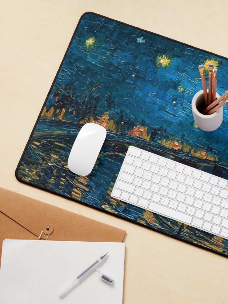 Thumbnail 3 of 5, Mouse Pad, Vincent Van Gogh - Starry Night on the Beach designed and sold by AbidingCharm.