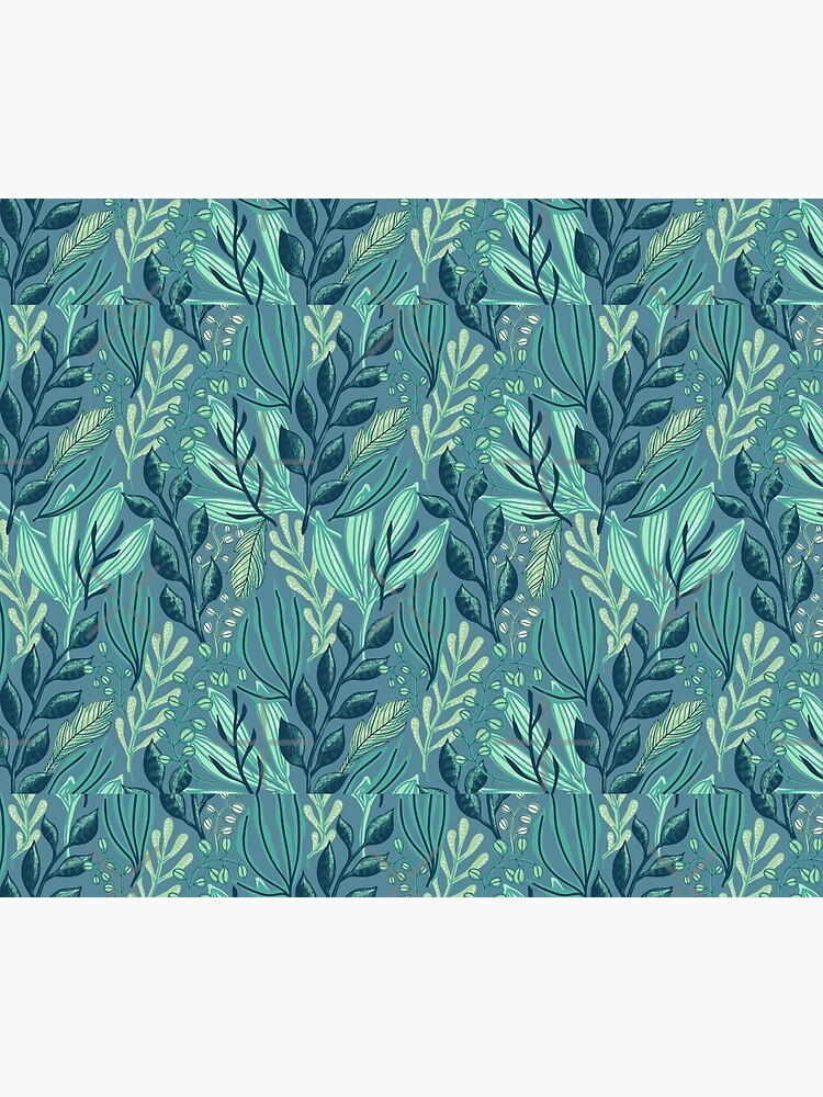 Thumbnail 6 of 6, Throw Blanket, Aquatic Leaves Pattern designed and sold by DesignsbyEH.
