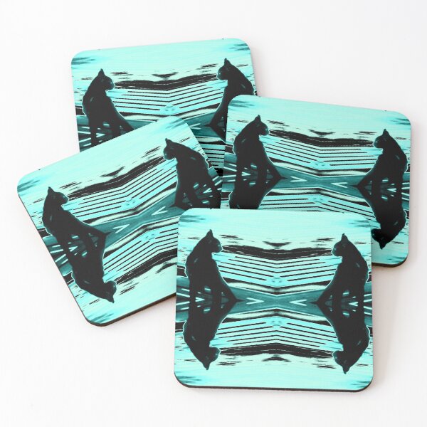 Item preview, Boardwalk Black Cat Teal designed and sold by SpiritGifts.
