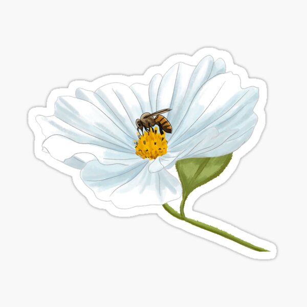 Bee on a Flower Sticker