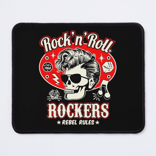 Item preview, Rockabilly Rock and Roll Skull Red and Black Dice Rockers designed and sold by MemphisCenter.