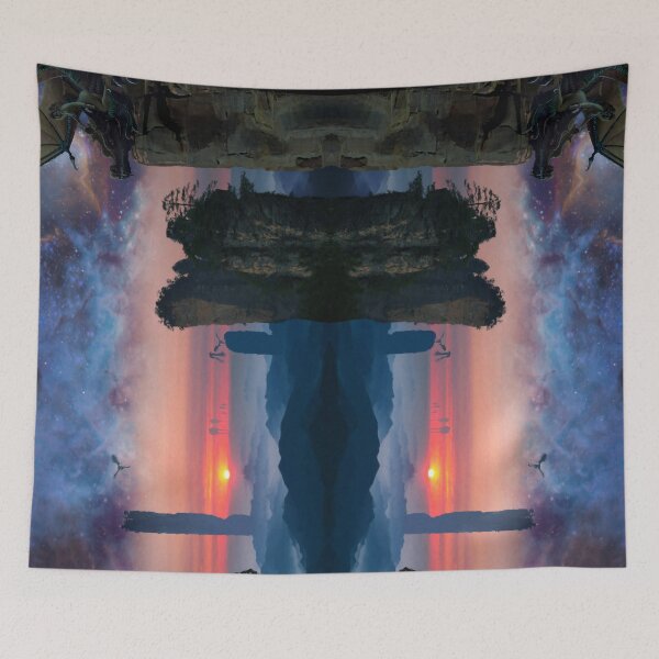 Item preview, Dragontower - dreamscape illustration - painting designed and sold by Paul Davenport.