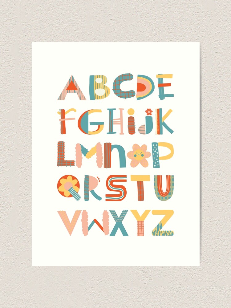 Rainbow Alphabet wall decals, ABC Script letters wall decal, Nursery  alphabet