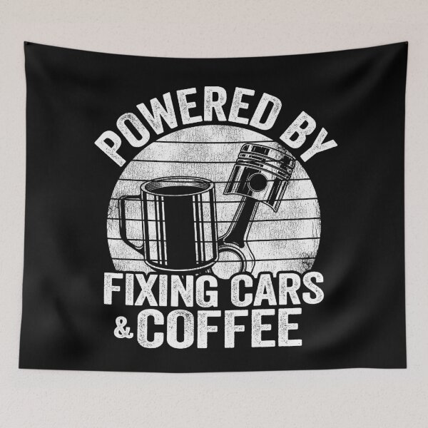 Item preview, Powered By Fixing Cars & Coffee Funny Mechanic designed and sold by Stronzi.