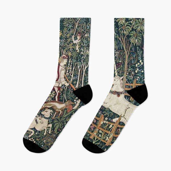 Item preview, Medieval Unicorn Midnight Floral Tapestry designed and sold by Epitome Girl.