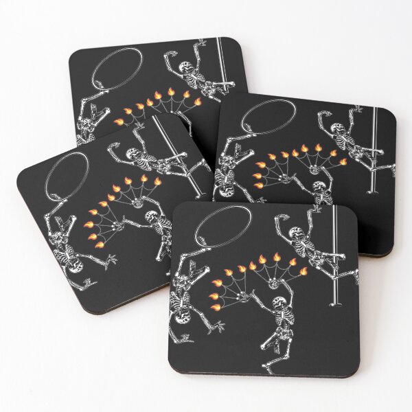 Item preview, Dancing Flow Arts Skeletons Staggered | Halloween Hula Hoop, Fire Spinning, Pole Dance, Circus Arts designed and sold by KreativeLaedy.