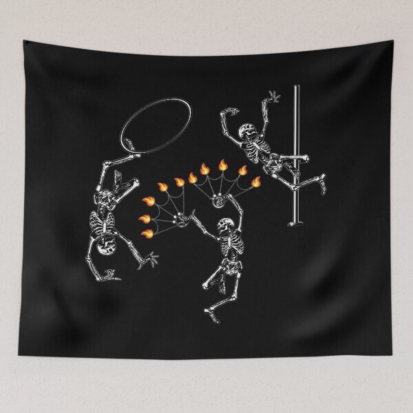 Item preview, Dancing Flow Arts Skeletons Staggered | Halloween Hula Hoop, Fire Spinning, Pole Dance, Circus Arts designed and sold by KreativeLaedy.