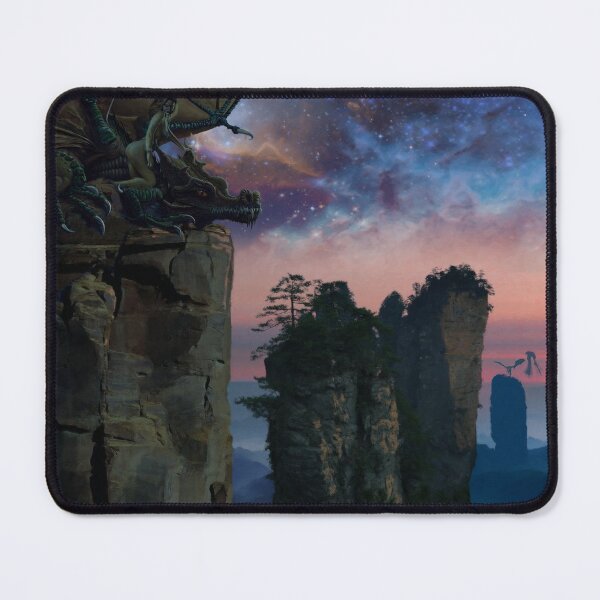 Item preview, Dragontower - dreamscape illustration - painting designed and sold by Paul Davenport.