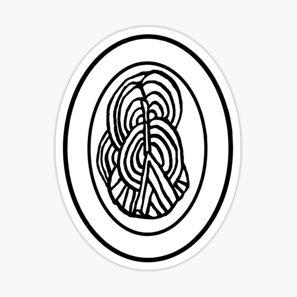 Taupe and black oval cameo doodle Sticker