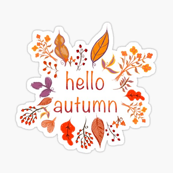 hello autumn Sticker