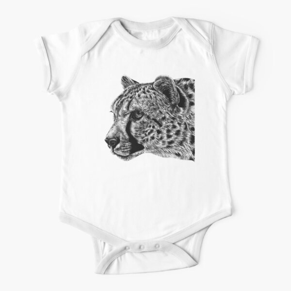 Cheetah portrait Short Sleeve Baby One-Piece