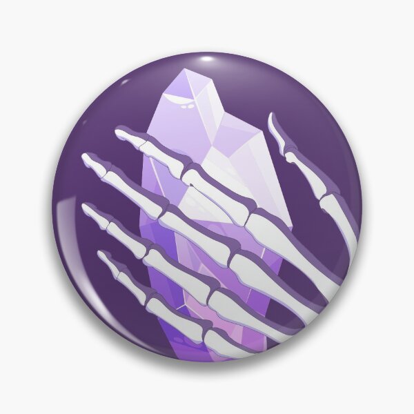 Item preview, Skeleton Hands on Chest | Amethyst Crystal | Purple Halloween Design designed and sold by MiaDelelai.