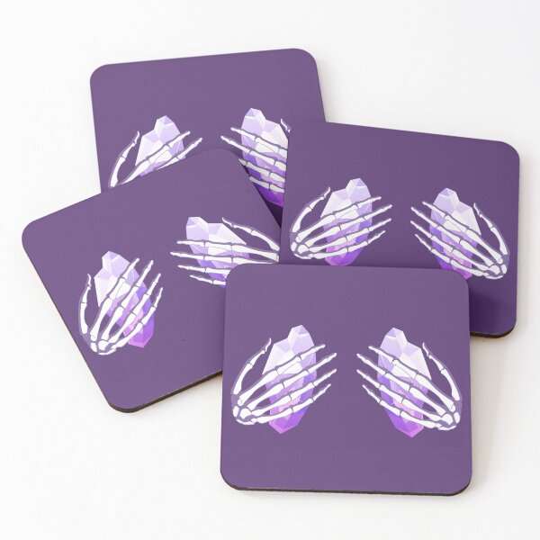 Item preview, Skeleton Hands on Chest | Amethyst Crystal | Purple Halloween Design designed and sold by MiaDelelai.