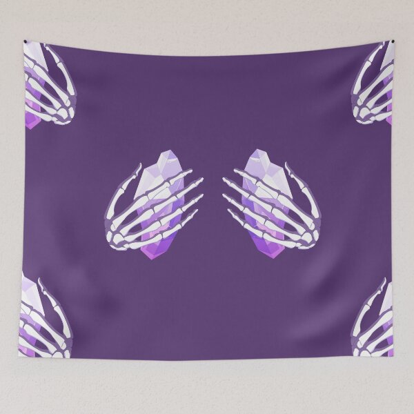 Item preview, Skeleton Hands on Chest | Amethyst Crystal | Purple Halloween Design designed and sold by MiaDelelai.