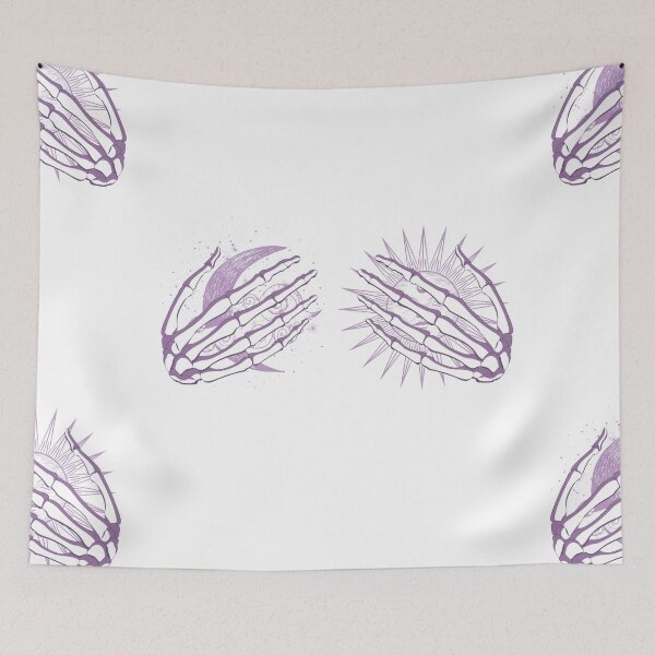 Item preview, Celestial Skeleton Hand on Chest | Purple Sun and Moon Halloween designed and sold by MiaDelelai.