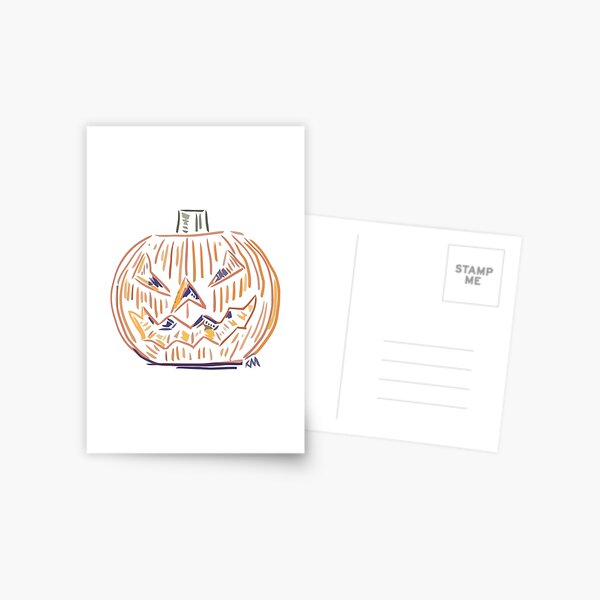 Abstract Jack o Lantern Postcard