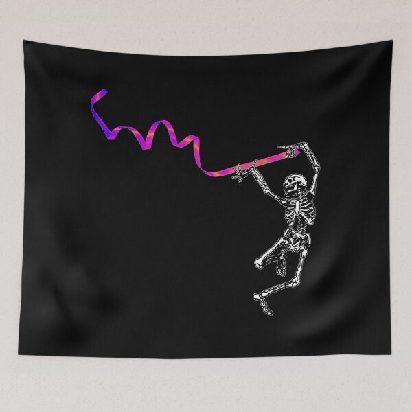 Item preview, Ribbon Dancing Skeleton Colorful | Halloween Spooky | Flow Circus Arts Gymnastics designed and sold by KreativeLaedy.