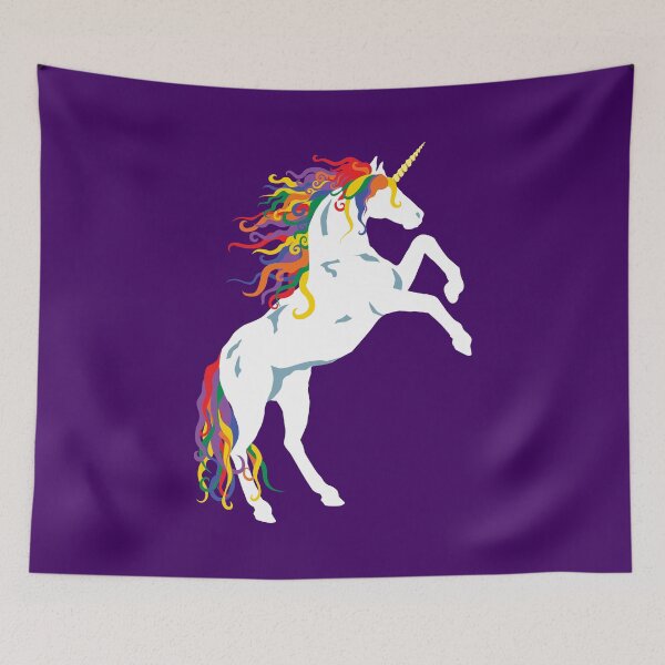 Item preview, Rainbow Maned White Unicorn designed and sold by Peregrinus Creative.