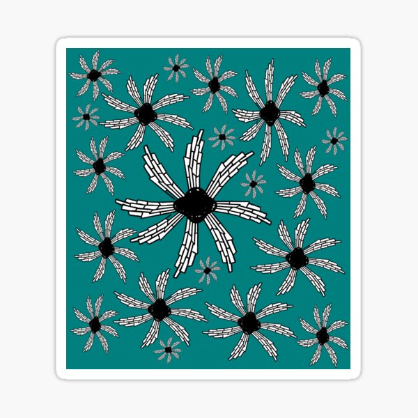 Teal spiral wind catcher pattern Sticker