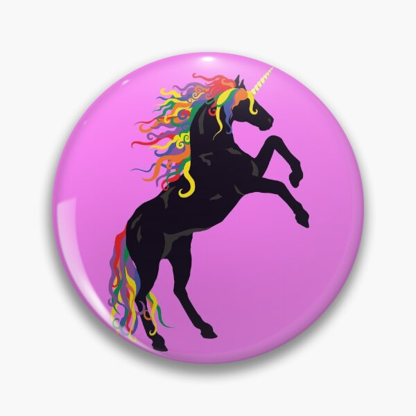 Item preview, Rainbow Maned Black Unicorn designed and sold by Peregrinus Creative.
