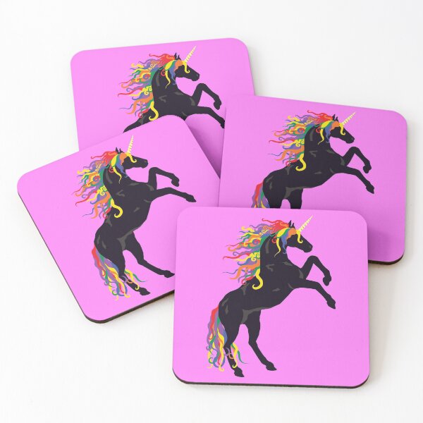 Item preview, Rainbow Maned Black Unicorn designed and sold by Peregrinus Creative.