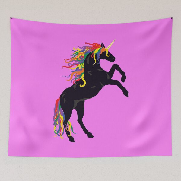 Item preview, Rainbow Maned Black Unicorn designed and sold by Peregrinus Creative.