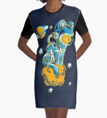 Space Cat Graphic T-Shirt Dress