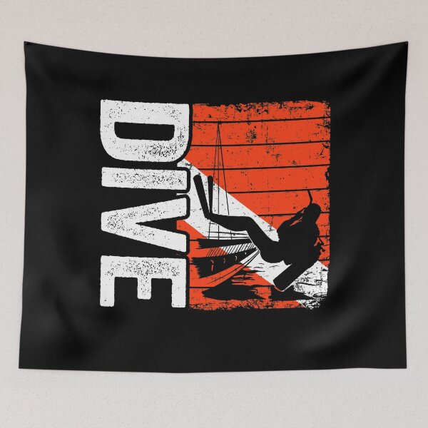 Item preview, Scuba Diving Vintage Dive Scuba Diver Down Flag designed and sold by Stronzi.