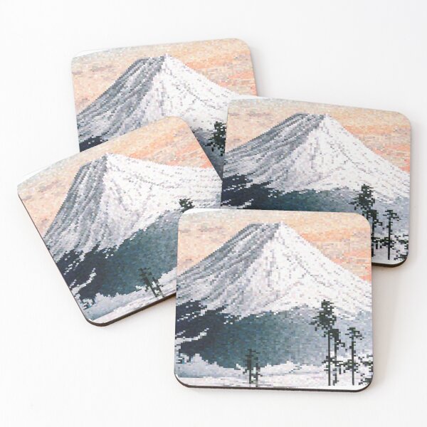 Artikelvorschau, Pixelated Katsuyama Hiroaki Takahashi Japanese Mountain Sunset entworfen und verkauft von PixieHollowShop.