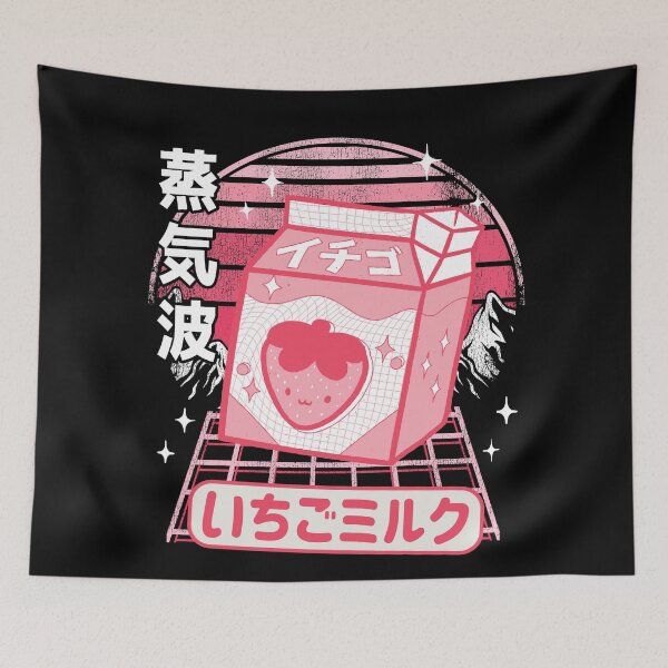 Item preview, Otaku Pink Retro Japanese Kawaii Strawberry Milk designed and sold by Stronzi.