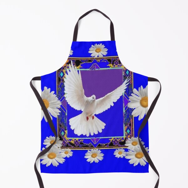 Item preview, WHITE PEACE DOVE DAISY FLORAL BLUE ABSTRACT ART designed and sold by sharlesart.