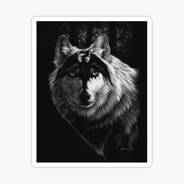 DRAGON WOLF Sticker
