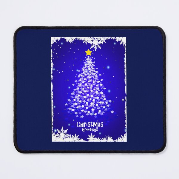 Item preview, CHRISTMAS TREE with STAR and snow flakes blue Xmas designed and sold by ALLISONBOUTIQUE.
