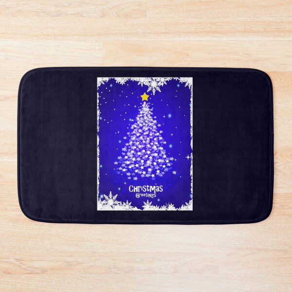 Item preview, CHRISTMAS TREE with STAR and snow flakes  blue Xmas designed and sold by ALLISONBOUTIQUE.