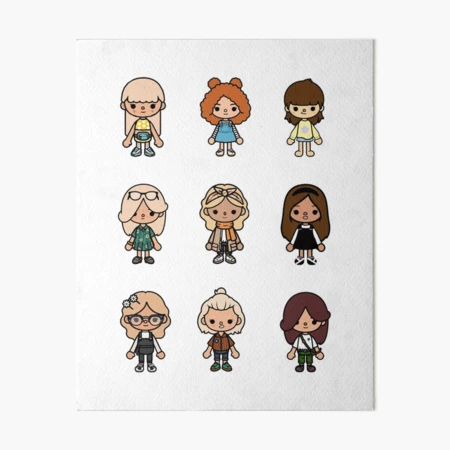 toca boca character pack Art Board Print for Sale by Pocapoㅤ