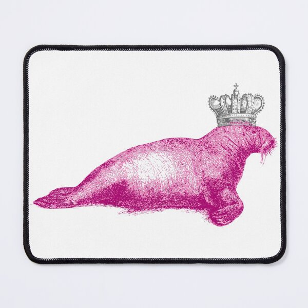 Item preview, pink walrus crown vintage fauna designed and sold by MiraNomegusta.