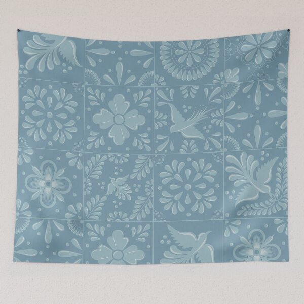 Item preview, Blue Pastel Talavera Tile Pattern by Akbaly designed and sold by Akbaly.