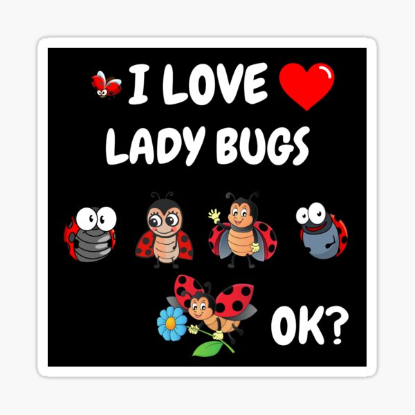 I love ladybugs 6 characters doodle Sticker
