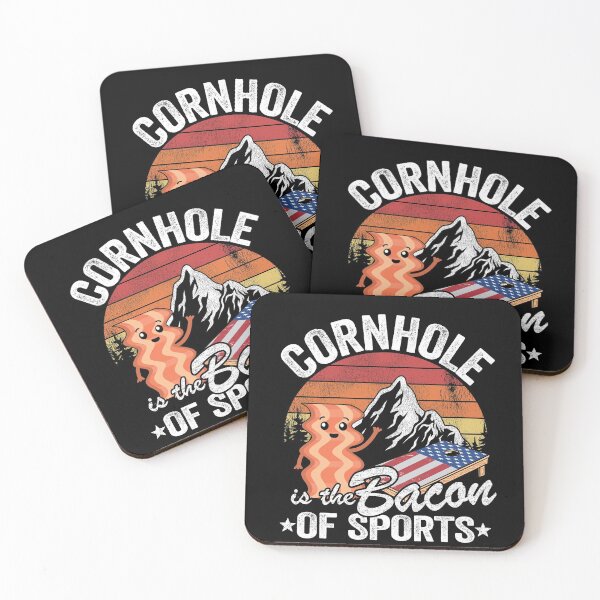 Item preview, Cornhole Is The Bacon Of Sports Retro Sunset Bean Bag Toss designed and sold by Stronzi.