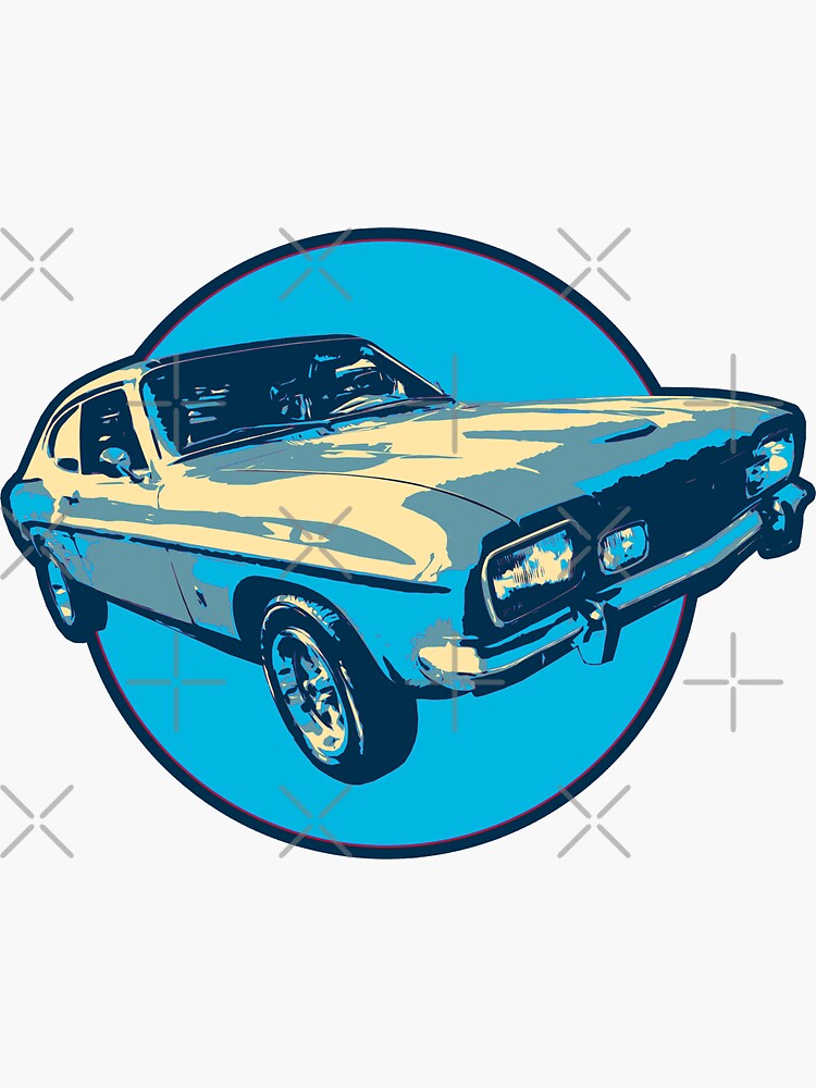 Illustration Pop Art Ford Capri Sticker For Sale By Vikingzen Redbubble