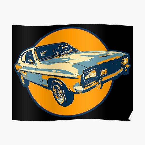 Illustration Pop Art Ford Capri Poster For Sale By Vikingzen Redbubble