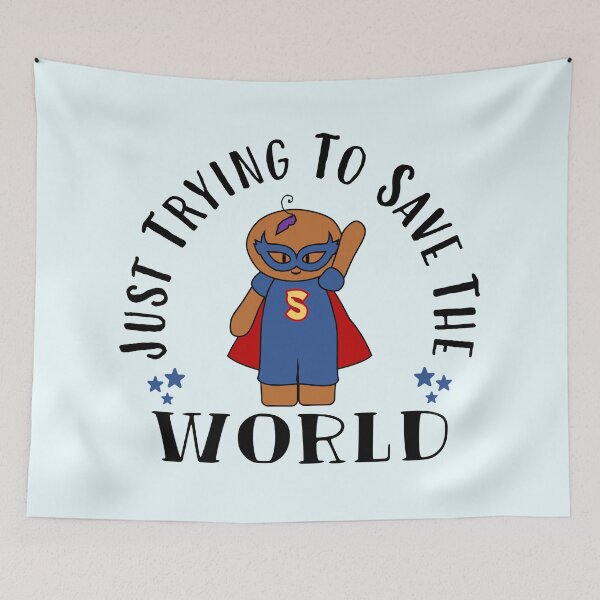 Item preview, Just Trying To Save The World | Halloween Hero (Light) designed and sold by the-krisney-way.