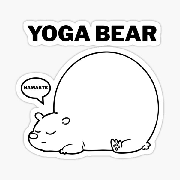"Yoga Bear" Sticker for Sale by AtTEEtude Redbubble