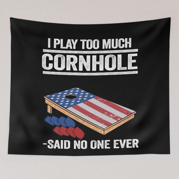 Item preview, I Play Too Much Cornhole Quote American Flag Corn Hole designed and sold by Stronzi.