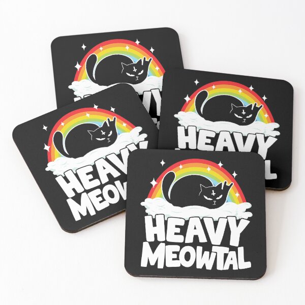 Item preview, Heavy Meowtal Funny Cat Retro Rainbow Heavy Metal Cats  designed and sold by Stronzi.